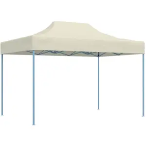 vidaXL Tente de réception pliable professionnelle 3x4 m Acier Crème pas cher