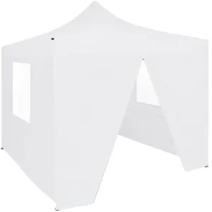 Comparateur de prix : vidaXL Tente de réception pliable avec 4 parois 3x3 m Acier Blanc