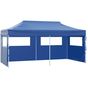 Comparateur de prix : vidaXL Tente de réception pliable avec 4 parois 3x6 m Acier Bleu