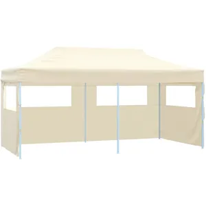 Comparateur de prix : vidaXL Tente de réception pliable avec 4 parois 3x6 m Acier Crème