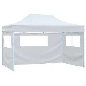 Comparateur de prix : vidaXL Tente de réception pliable avec 3 parois 3x4 m Acier Blanc