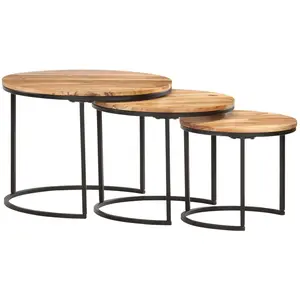 Comparateur de prix : vidaXL Tables gigognes 3 pcs Bois d'acacia massif