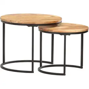 Comparateur de prix : vidaXL Tables gigognes 2 pcs Bois d'acacia massif