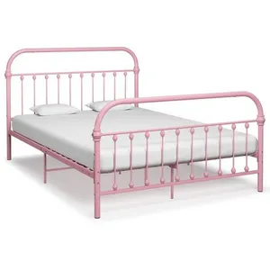 vidaXL Cadre de lit Rose Métal 120 x 200 cm