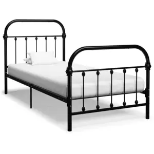 vidaXL Cadre de lit Noir Métal 100 x 200 cm pas cher