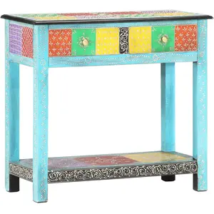 Comparateur de prix : vidaXL Table console peinte à la main 80x35x75 cm Bois de manguier