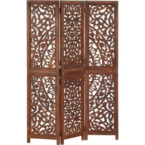 Comparateur de prix : vidaXL Cloison de séparation 3 panneaux Marron 120x165cm Bois manguier