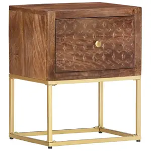 vidaXL Table de chevet 40 x 30 x 50 cm Bois de manguier massif pas cher