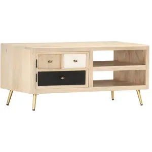 vidaXL Table basse 90x45x40 cm Bois de manguier massif pas cher