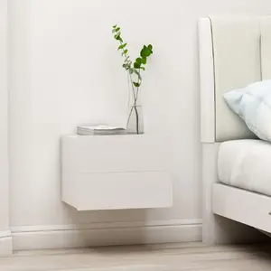 vidaXL Table de chevet Blanc 40 x 30 x 30 cm Aggloméré pas cher