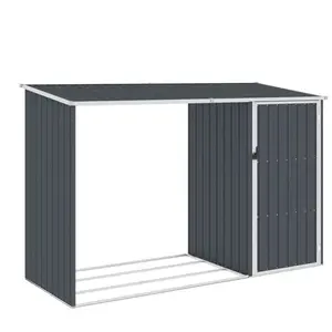Comparateur de prix : vidaXL Abri à bois de jardin Anthracite 245x98x159 cm Acier galvanisé