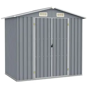 vidaXL Abri de jardin Gris 205x129x183 cm Acier galvanisé pas cher