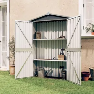 Comparateur de prix : vidaXL Abri de jardin Gris 116x45x175 cm Acier galvanisé