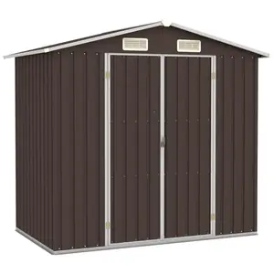 vidaXL Abri de jardin Marron 205x129x183 cm Acier galvanisé pas cher