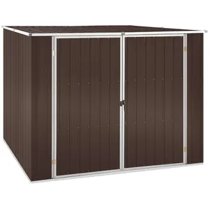 vidaXL Abri de jardin Marrron 195x198x159 cm Acier galvanisé pas cher