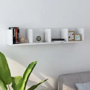 Comparateur de prix : vidaXL Étagère murale à CD Blanc 100x18x18 cm Aggloméré