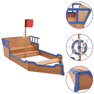 Comparateur de prix : vidaXL Bac à sable bateau pirate Bois de sapin 190x94,5x101 cm