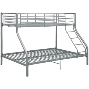 Comparateur de prix : vidaXL Cadre de lit superposé Gris Métal 140x200 cm/90x200 cm