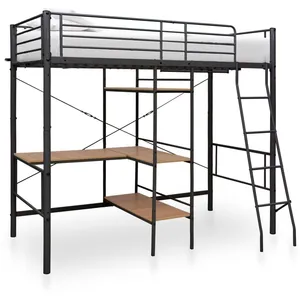 Comparateur de prix : Vidaxl - Lit superposé avec cadre de table Gris Métal 90x200 cm Gris