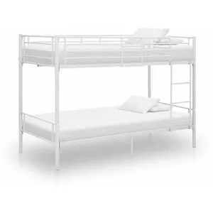 Comparateur de prix : vidaXL Lit superposé Blanc Métal 90x200 cm