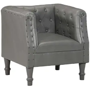 Comparateur de prix : vidaXL Fauteuil Gris Cuir véritable