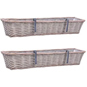 Comparateur de prix : Jardinières de balcon 2 pcs Osier avec doublure de pe 80 cm Vidaxl n/a