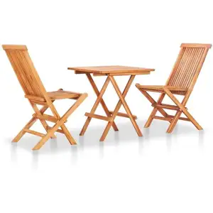 vidaXL Mobilier de bistro pliable 3 pcs Bois de teck solide