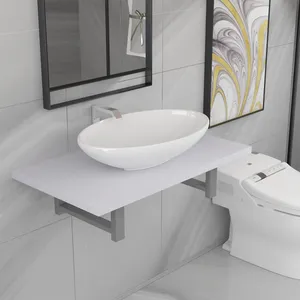 Comparateur de prix : vidaXL Meuble de salle de bain en deux pièces Céramique Blanc