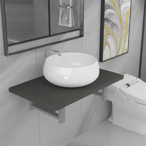 Comparateur de prix : vidaXL Meuble de salle de bain en deux pièces Céramique Gris
