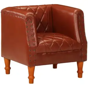 Comparateur de prix : vidaXL Vidaxl Chaise Cabriolet Marron Cuir Véritable De Chèvre