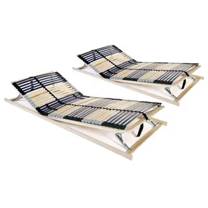 Comparateur de prix : vidaXL Sommiers à lattes 2 pcs avec 42 lattes 7 zones 80x200 cm