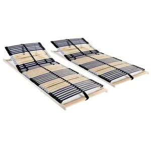 Comparateur de prix : vidaXL Sommiers à lattes 2 pcs avec 42 lattes 7 zones 80x200 cm