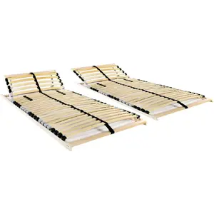 Comparateur de prix : vidaXL Sommiers à lattes 2 pcs avec 28 lattes 7 zones 90x200 cm