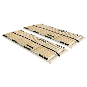 Comparateur de prix : vidaXL Sommiers à lattes 2 pcs avec 28 lattes 7 zones 80x200 cm