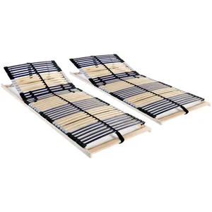 Comparateur de prix : vidaXL Sommiers à lattes 2 pcs avec 42 lattes 7 zones 90x200 cm