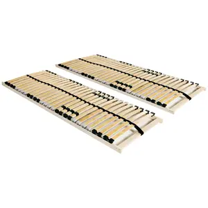 vidaXL Sommiers à lattes 2 pcs avec 28 lattes 7 zones 70x200 cm pas cher