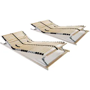 Comparateur de prix : vidaXL Sommiers à lattes 2 pcs avec 28 lattes 7 zones 70x200 cm
