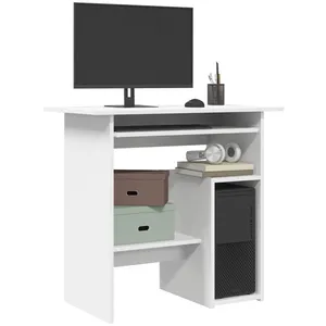 Comparateur de prix : vidaXL Vidaxl Bureau Blanc 80x45x74 Cm Bois D'ingénierie