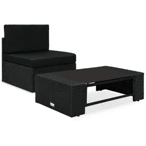 vidaXL Salon de jardin 2 pcs Résine tressée Noir