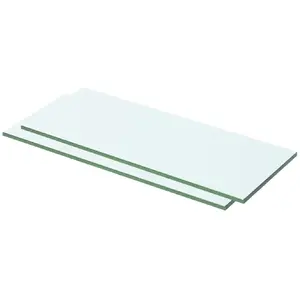 vidaXL Panneaux d'étagère 2 pcs Verre Transparent 50 x 15 cm pas cher