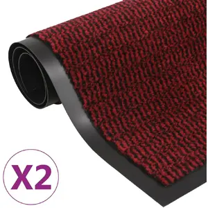 Comparateur de prix : Vidaxl - Paillassons rectangulaires 2 pcs 60 x 90 cm Rouge Rouge