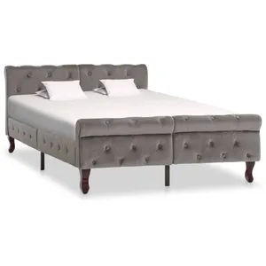 vidaXL Cadre de lit Gris Velours 120 x 200 cm