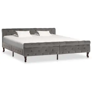vidaXL Cadre de lit Gris Velours 180 x 200 cm