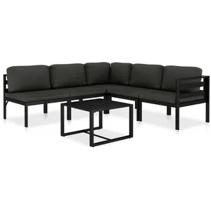 vidaXL Salon de jardin 6 pcs avec coussins Aluminium Anthracite pas cher