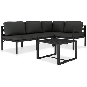 vidaXL Salon de jardin 5 pcs avec coussins Aluminium Anthracite pas cher