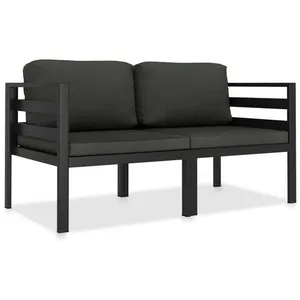 vidaXL Ensemble de canapés 2 pcs avec coussins Aluminium Anthracite pas cher