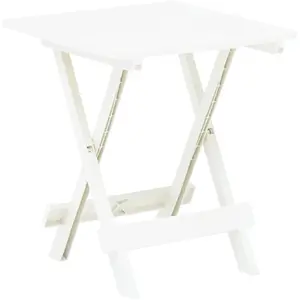 Comparateur de prix : vidaXL Table pliable de jardin blanc 45x43x50 cm plastique