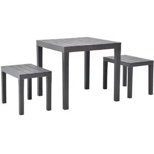 Comparateur de prix : vidaXL Table de jardin avec 2 bancs Plastique Marron