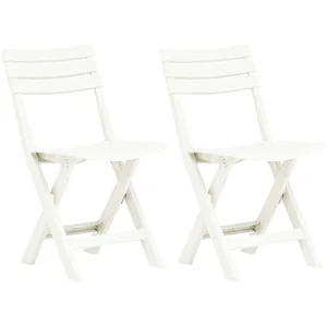 Comparateur de prix : vidaXL Chaises de jardin pliables 2 pcs Plastique Blanc
