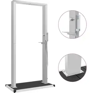Comparateur de prix : vidaXL Douche d'extérieur avec receveur WPC Acier inoxydable
